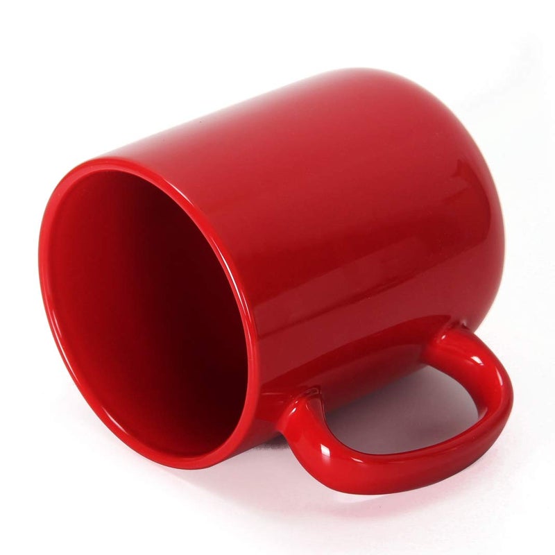 Smilatte 20 OZ Large Coffee Mug, M016 Plain Ceramic Boss Big Tea Cup with Handle for Dad Men, Red - Image 4